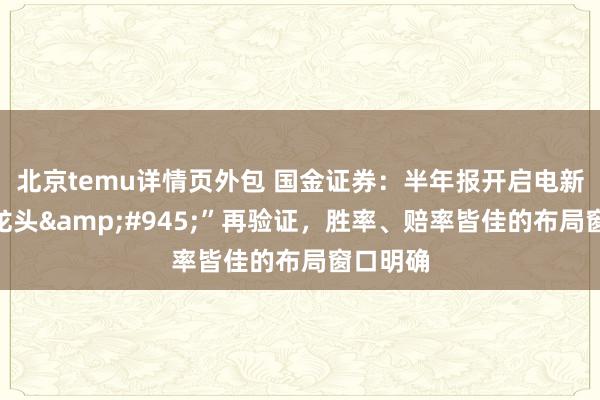 北京temu详情页外包 国金证券：半年报开启电新板块“龙头&#945;”再验证，胜率、赔率皆佳的布局窗口明确