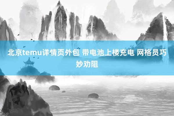 北京temu详情页外包 带电池上楼充电 网格员巧妙劝阻